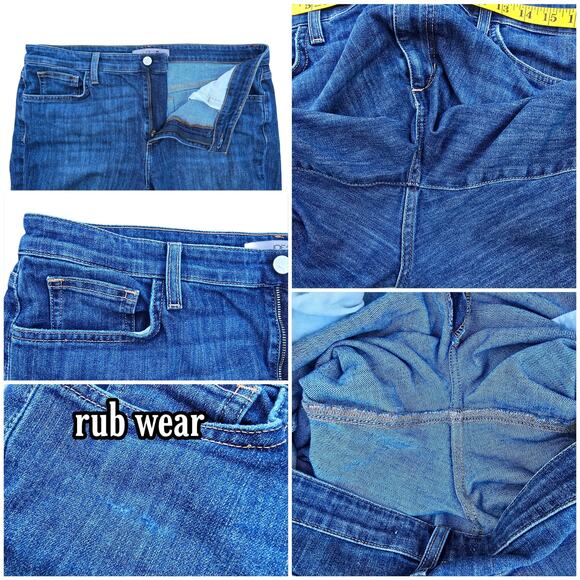 Boyfriend Slim Jeans Joe's Plus Size 32 Dark Stretch Denim Cuffed Crop Ankle - Picture 5 of 9